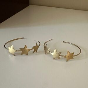 Gold Sheila Fajl Star Hoop Earrings